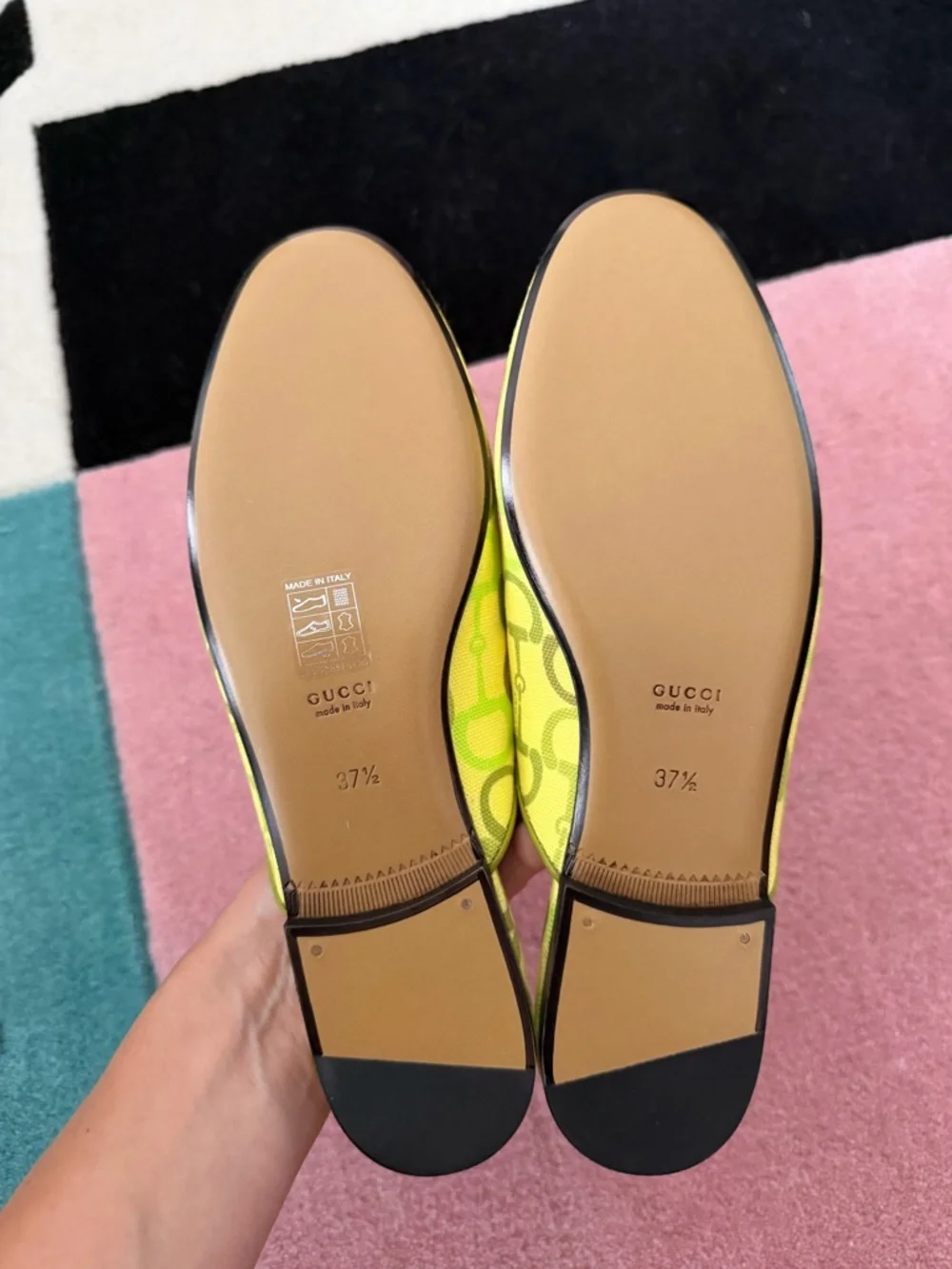 Gucci Yellow Neon Horsebit Princetown Mules - Picture 5 of 6